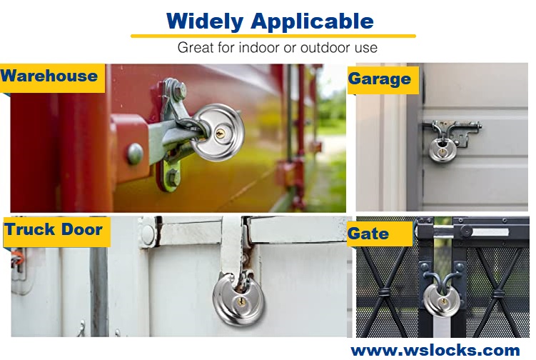 12 Stainless Steel Discus Keyed Padlock with 2 Key90MM WS-DP90