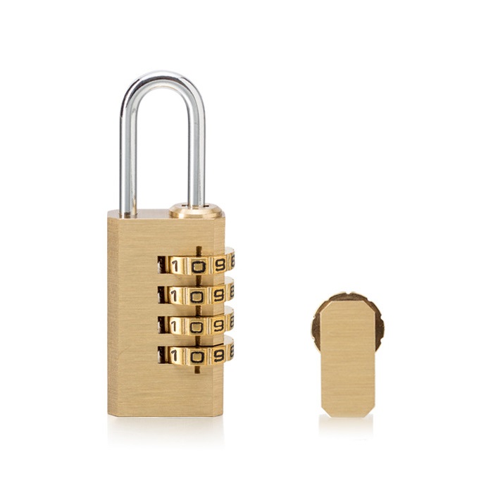 21mm Solid Brass Mini 4 Digits Resettable Combination Luggage Padlock WS-2136