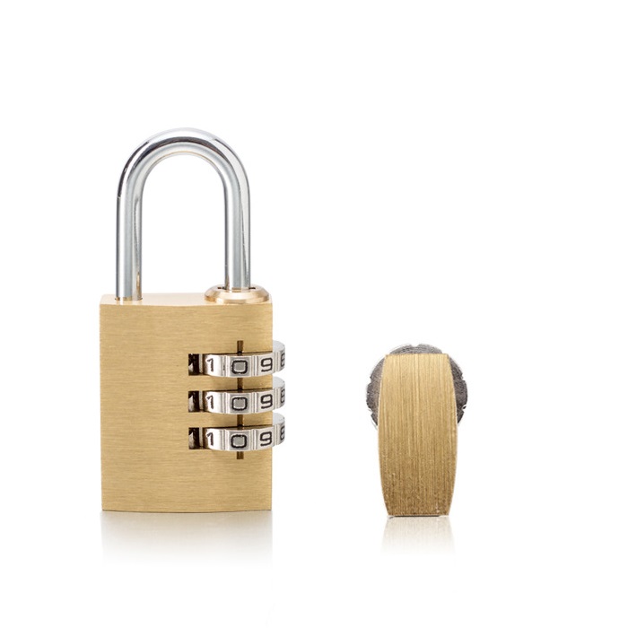 25mm Solid Brass 3-Dial Resettable Combination Luggage Padlock WS-2530