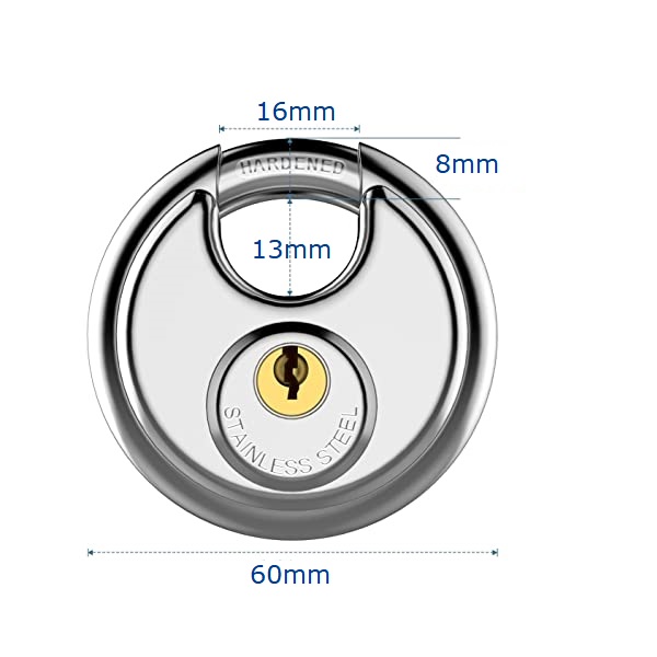 Factory Cheap Hot Best Disk Lock - 60MM Keyed Padlock, Stainless Steel Discus Lock WS-DP60 – WS Locks detail pictures