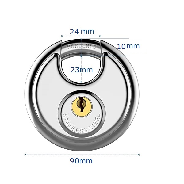100% Original Discus Security Lock - Stainless Steel Discus Keyed Padlock with 2 Keys for Indoor Outdoor Security 90MM WS-DP90 – WS Locks detail pictures