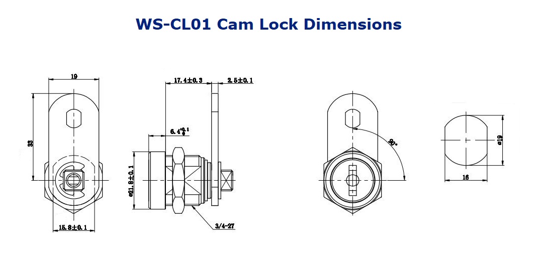 Super Durable Mail Box Disc Tumbler Keyed Alike Cam Lock WS-CL01