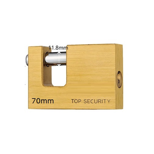 70mm Horizontal Shackle General Security Brass Solid Body Padlocks  WS
