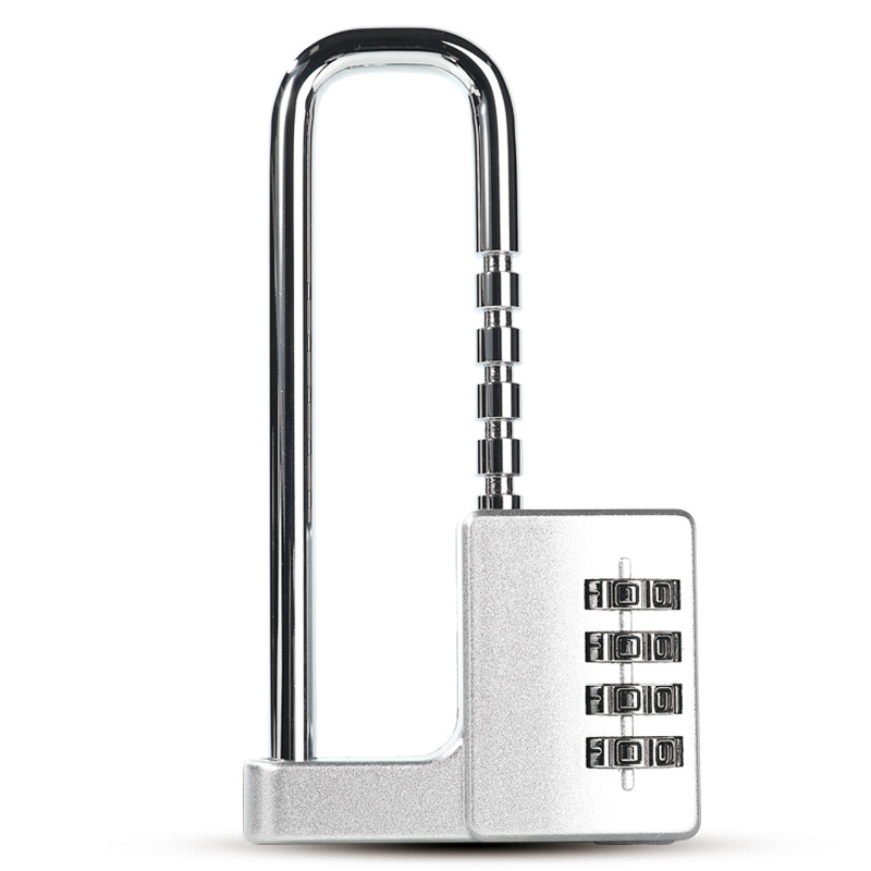 Combination Padlock, 4 Digit Resettable Combo Lock with Adjustable Shackle WS