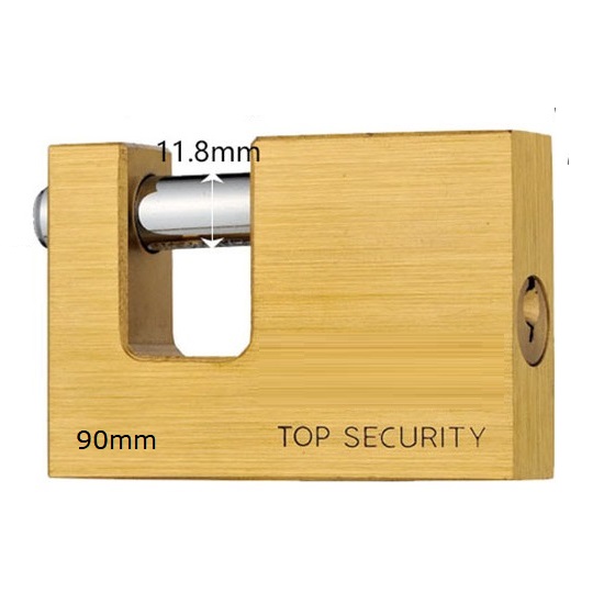 90mm Gold Shutter Brass Body Trailer Padlock Solid Brass WS
