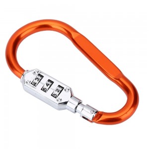 Bigger Large 3 Dial Carabiner Combination Lock with Smooth Surface WS-OL02