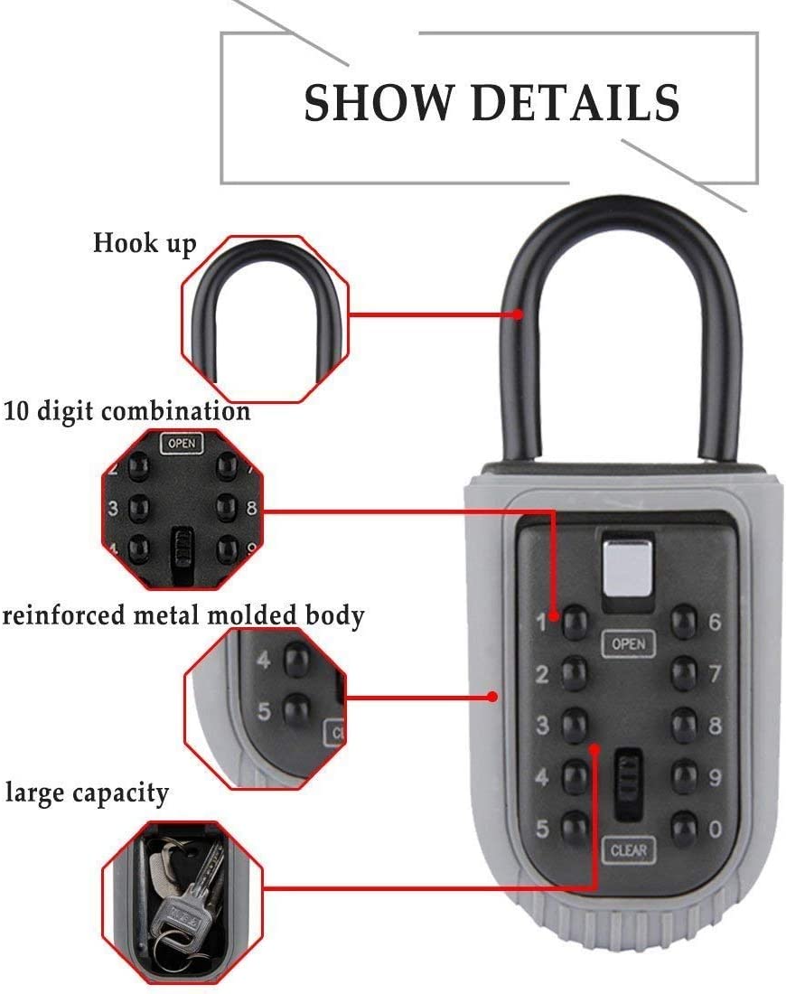 Portable key lock box 10 digits lock box ws locks