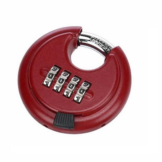Color Coated Red 5 Pin Combination Disk padlock for Storage Container WS-DP06