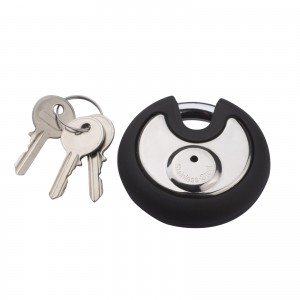 SS Disc Padlock Lock with Rubber Cover WS-DP04