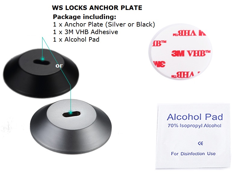 WS3 Anti-theft Anchor Plate for laptop