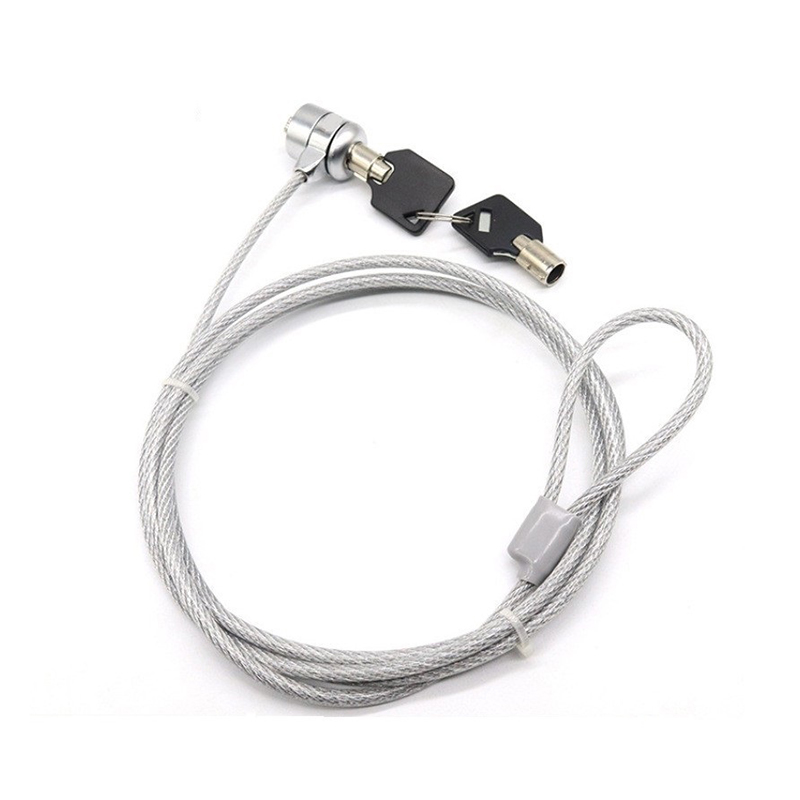Security Cable Locks Keyed Laptop Lock Normal Head with 5 ft. Cable, Silver WS-LCL04