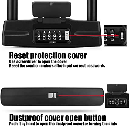 ws Bicycles U Lock, Heavy Duty Bike Scooter Motorcycles Combination Lock Lock WS-BL11