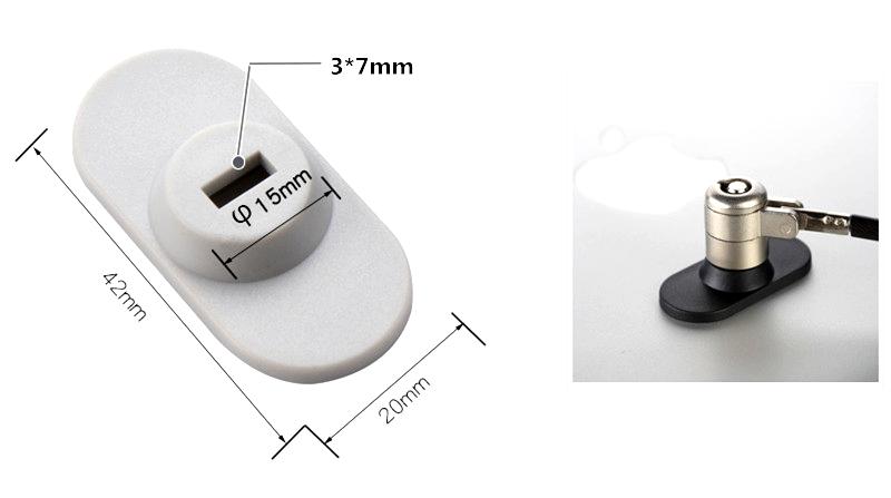 ws1 POM Anchor Plate with Adhesive for notebook cable lock
